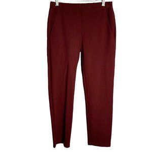 Odds On Complex Cropped Pants Leggings S Maroon Red Pockets Elastic Waist Pullon